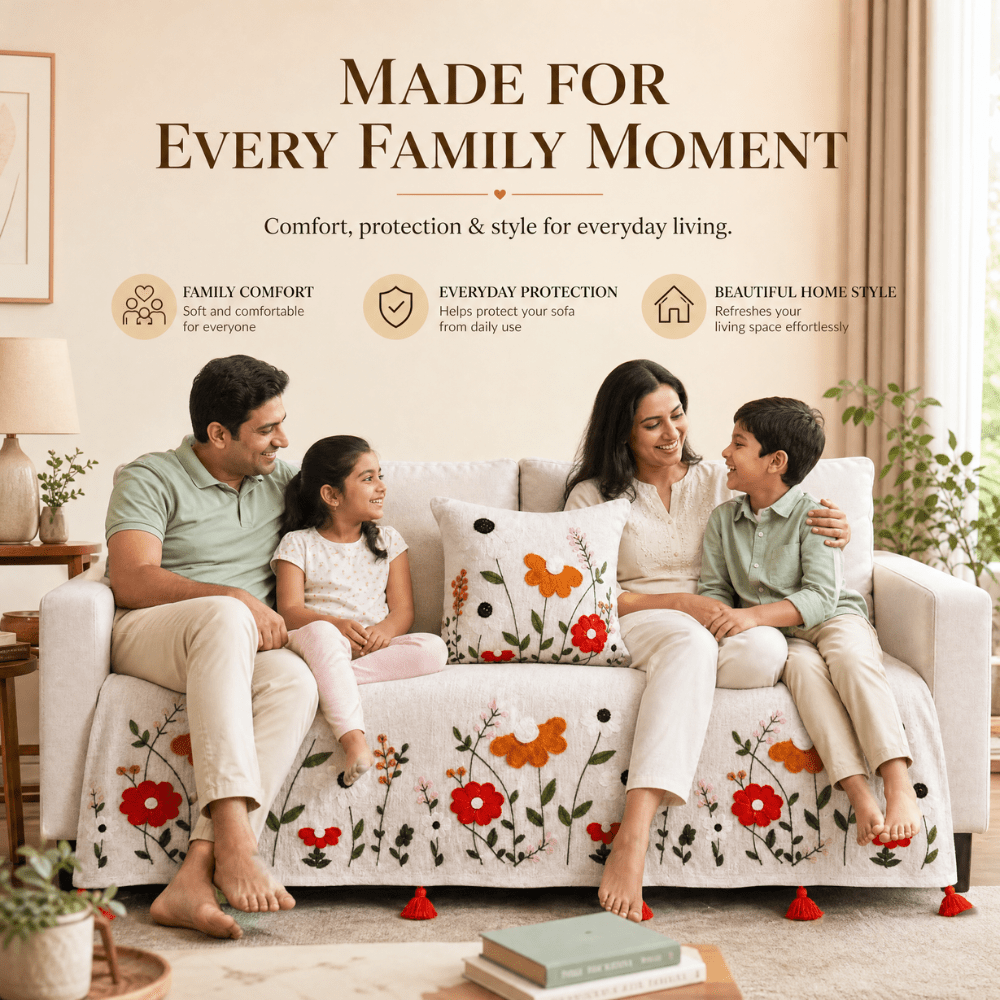Scarlet Meadow Jute Cotton Sofa Cover jute sofa cover Great Happy IN 