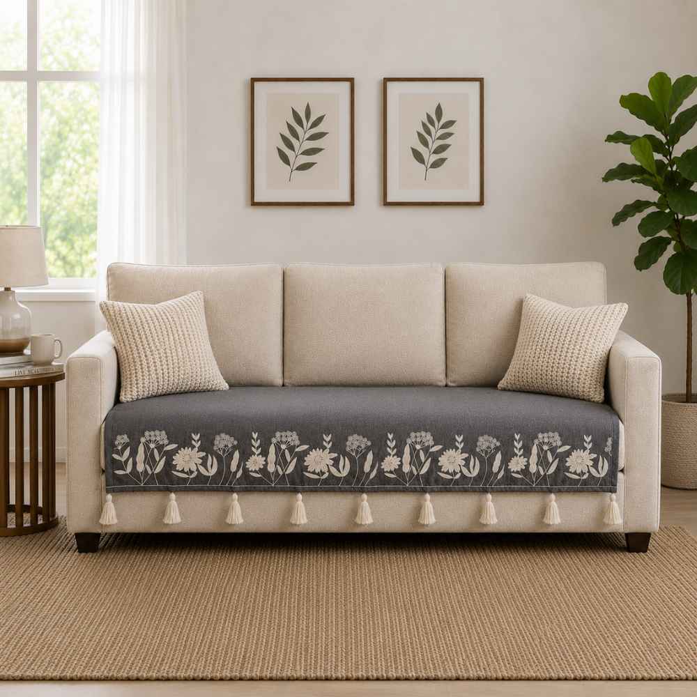 Jute Look Cotton Sofa Cover jute sofa cover Great Happy IN 
