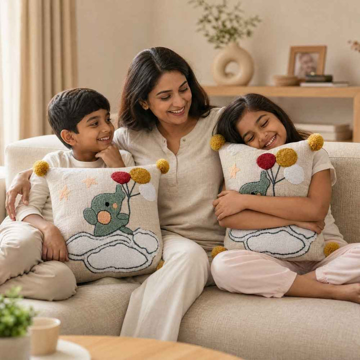 Balloon Ellie Artisan Embroidered Cushion Covers 16 × 16