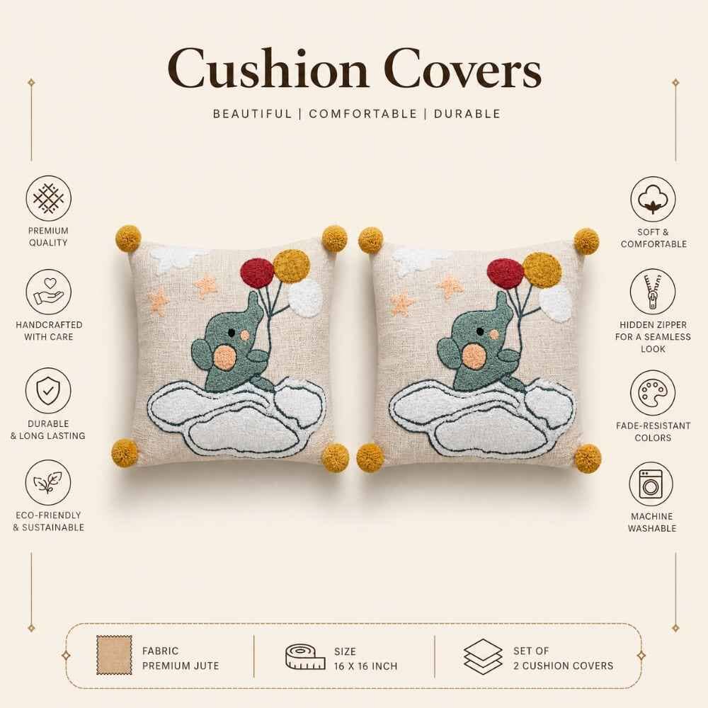 Balloon Ellie Artisan Embroidered Cushion Covers 16 × 16
