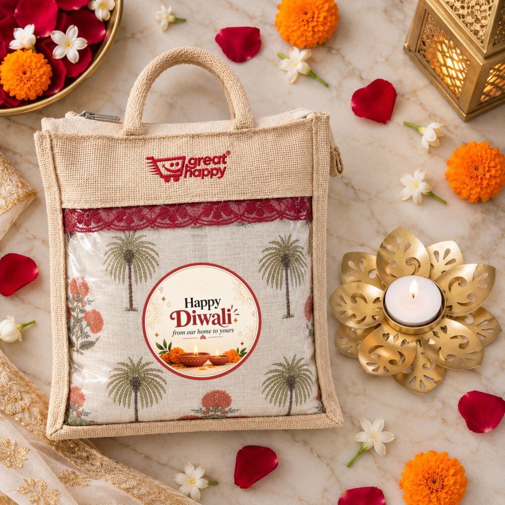 Festive Hand-Block Printed Bedcover - Luxury Diwali Gift gift Great Happy IN Ruby White 