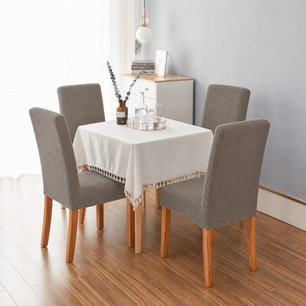 Khaki Polar Fleece Premium Chair Cover - Stretchable & Elastic Fitted polar fleece chair cover Great Happy IN 