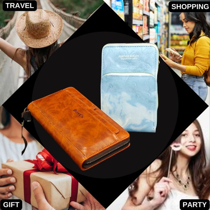 Women's Portable Sling Bag & Wallet Combo Bag Great Happy IN 