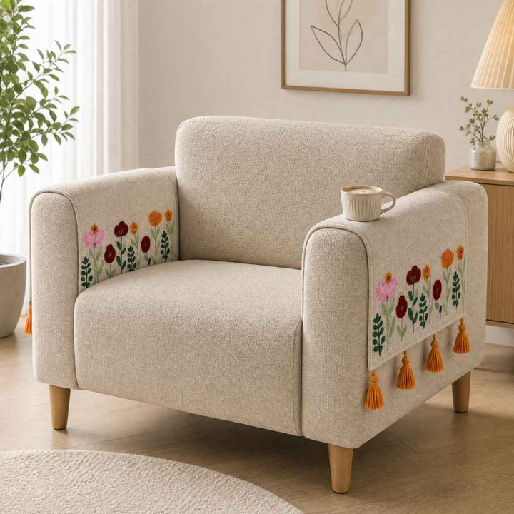 Gulistan Jute Look Cotton Sofa Cover jute sofa cover Great Happy IN Hand Rest Cover - 2 PCS 