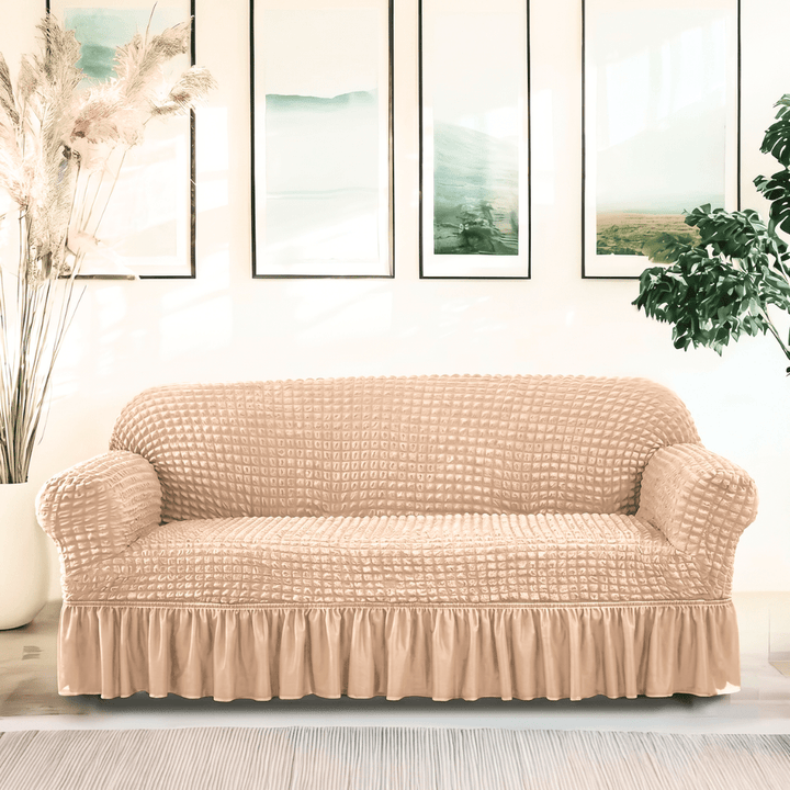 Bubble Frill Sofa Cover Great Happy IN Beige Bubblefrill 3 Seater 