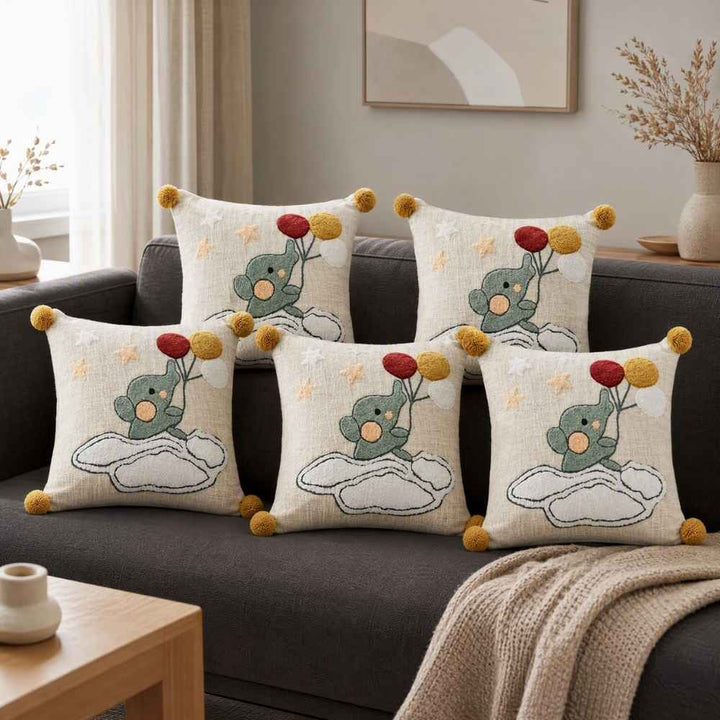 Balloon Ellie Artisan Embroidered Cushion Covers 16 × 16
