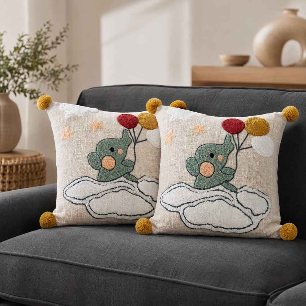 Balloon Ellie Artisan Embroidered Cushion Covers 16 × 16