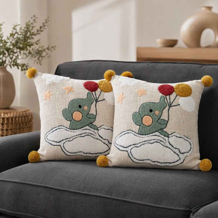 Balloon Ellie Artisan Embroidered Cushion Covers 16 × 16