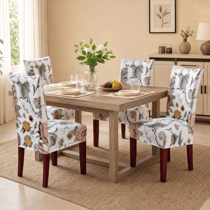 Beige Bliss Premium Chair Cover - Stretchable & Elastic Fitted Great Happy IN 2 PCS - ₹799 