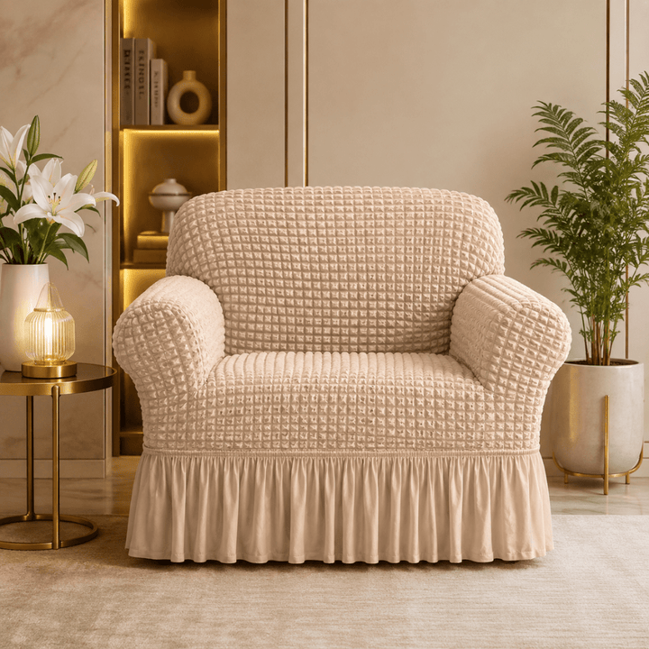 Bubble Frill Sofa Cover bubble frill sofa cover Great Happy IN Beige Bubblefrill 1 Seater 