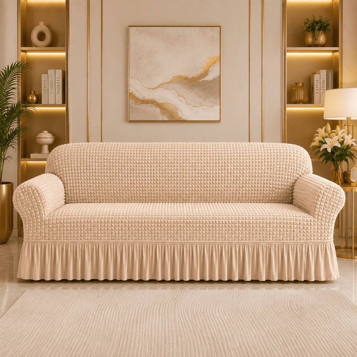 Bubble Frill Sofa Cover bubble frill sofa cover Great Happy IN Beige Bubblefrill 3 Seater 