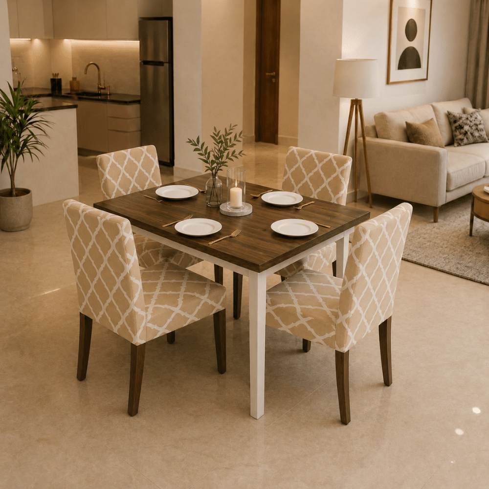 Premium Chair Cover - Stretchable & Elastic Fitted Great Happy IN Beige Diamond 4 PCS (₹325 per pcs) 