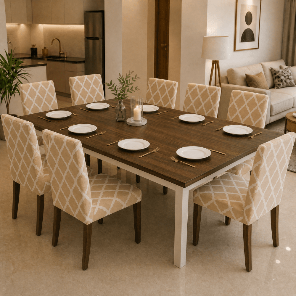 Premium Chair Cover - Stretchable & Elastic Fitted Great Happy IN Beige Diamond 8 PCS (₹262 per pcs) 