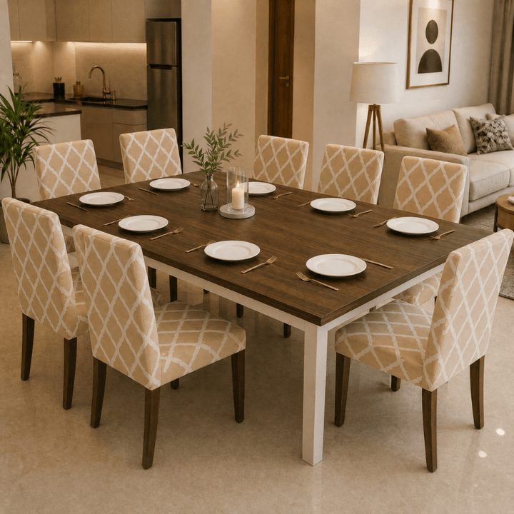Beige Diamond Premium Chair Cover - Stretchable & Elastic Fitted Great Happy IN 8 PCS - ₹2099 