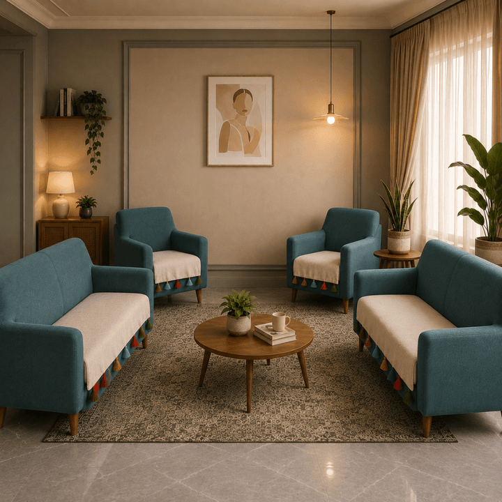 Beige Sadhaa 2+1+1+2 Seater 