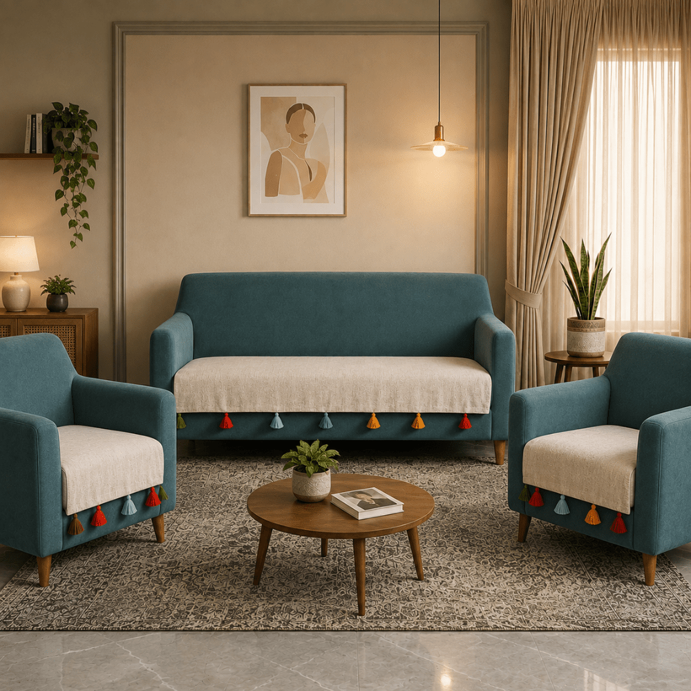 Beige Sadhaa 3+1+1 Seater 