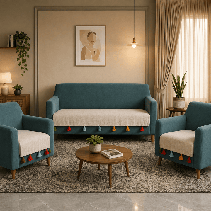 Beige Sadhaa 3+1+1 Seater 