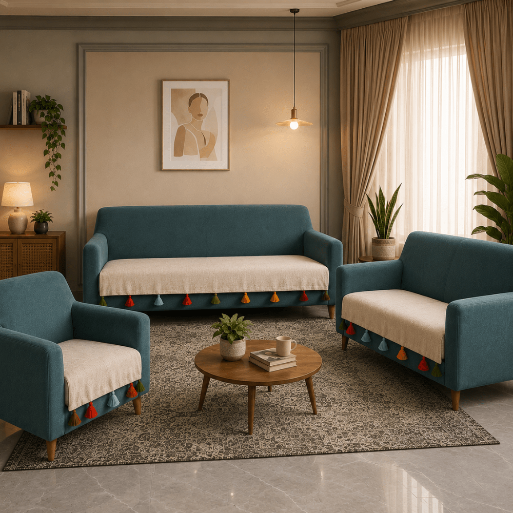 Beige Sadhaa 3+2+1 Seater 