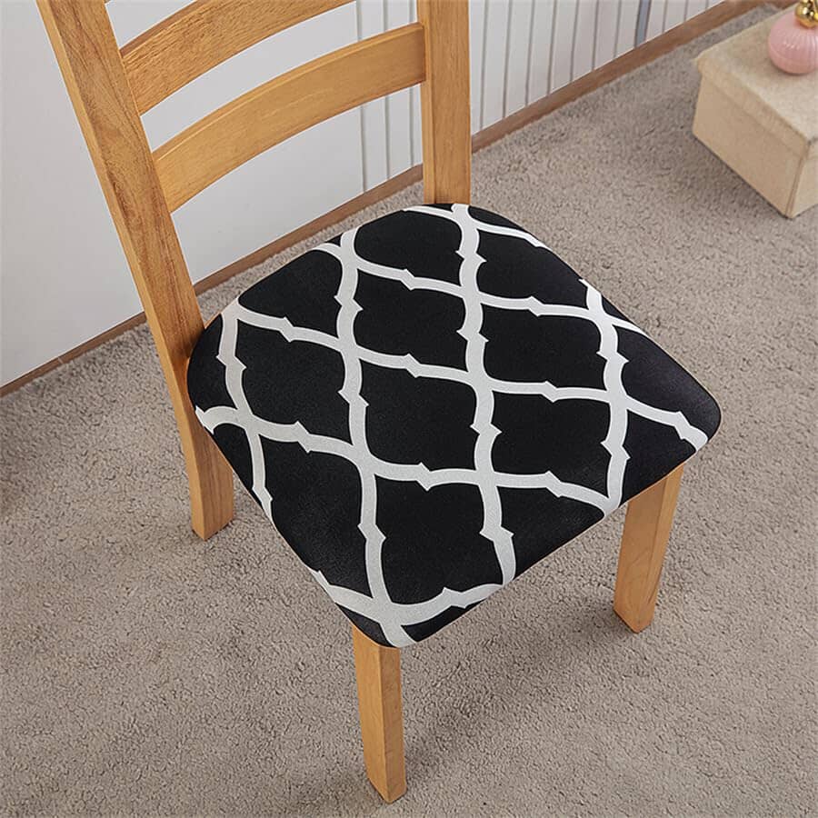 Spandex Stretch Chair Seat Covers Great Happy IN Black Diamond 