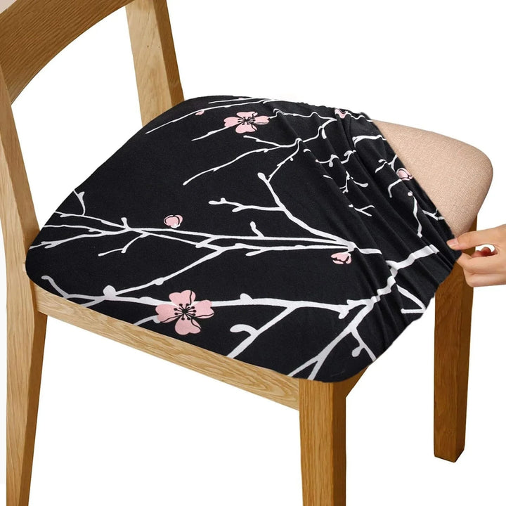 Spandex Stretch Chair Seat Covers Great Happy IN Branch Black 