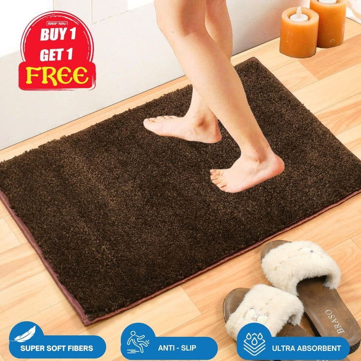 Multipurpose Super Absorbent - Anti Slip Premium Mat (BUY 1 GET 1 FREE) Great Happy IN 60 x 40 CM (Total 2pcs) - ₹849 Brown 