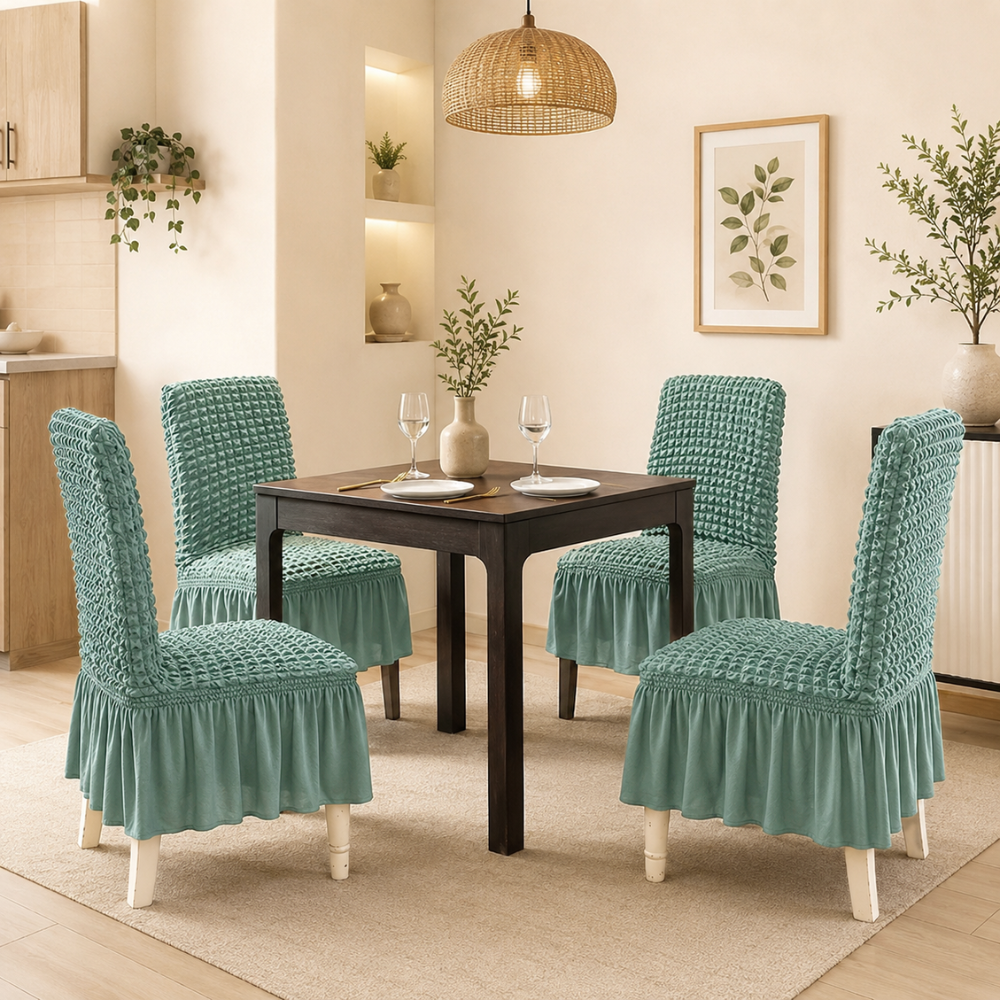 Bubble Frill Chair Cover- Stretchable & Elastic Fitted