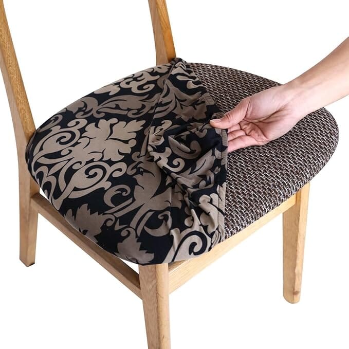 Spandex Stretch Chair Seat Covers Great Happy IN Cambric black 