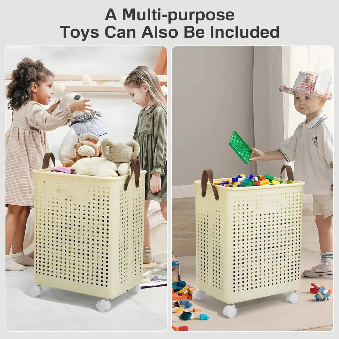 Foldable Laundry Basket with Wheels Great Happy IN 