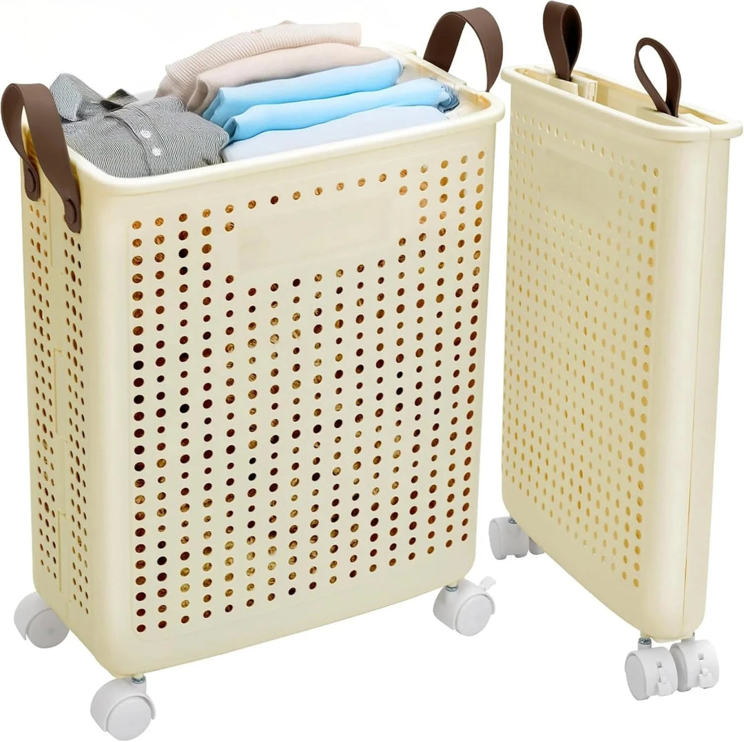 Foldable Laundry Basket with Wheels Great Happy IN 
