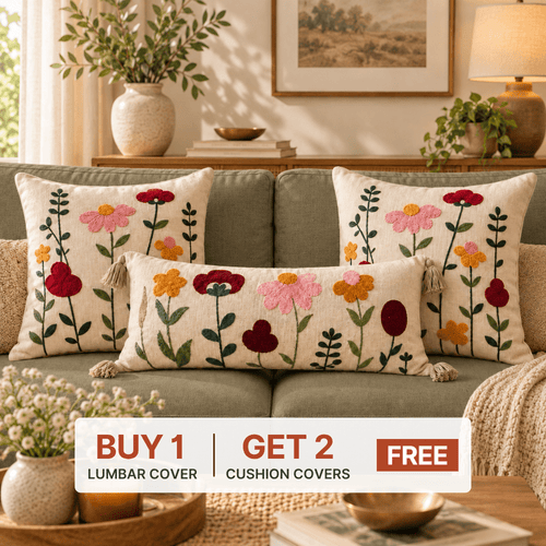 Festive Sofa Styling Set - Buy 1 Lumbar Cover, Get 2 Cushion Covers FREE