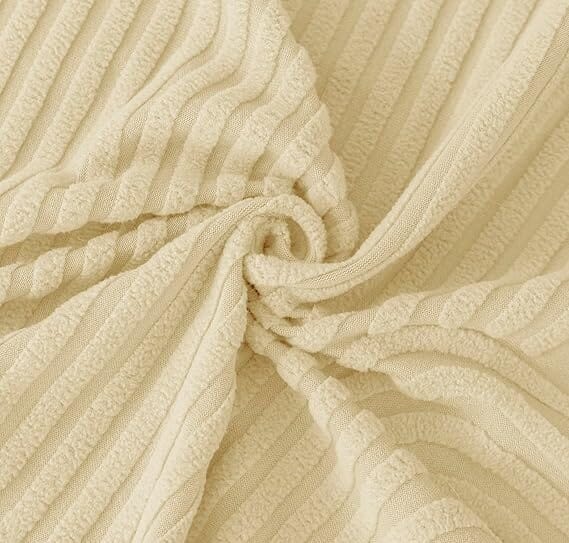 Beige Geometric Line Pattern Jacquard Sofa Cover Great Happy IN 