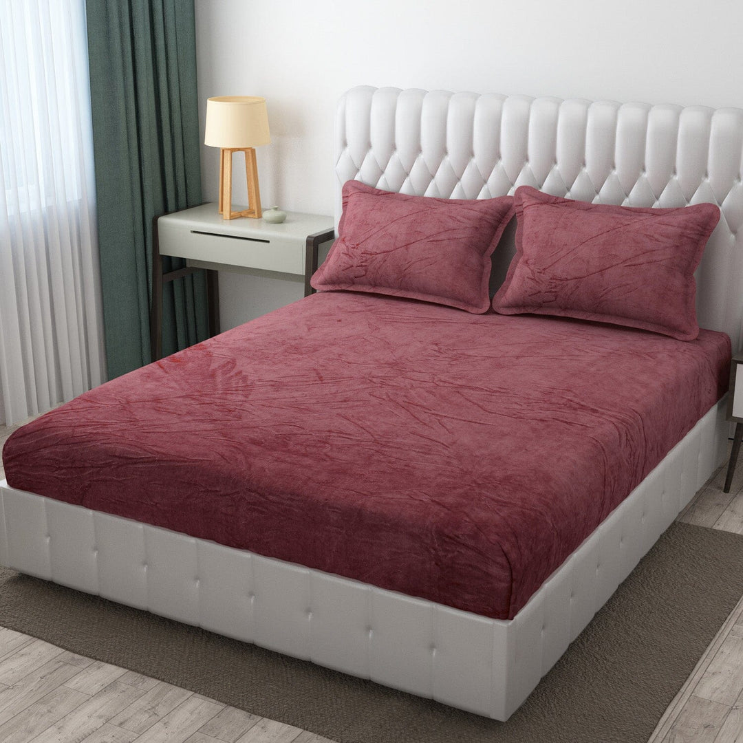 Warm Elastic Fitted Bedsheet ( Winter Special ) Great Happy IN Onion 