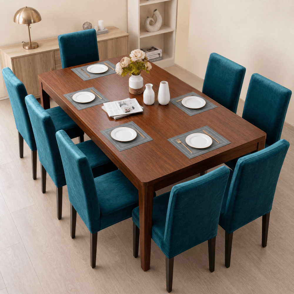 Premium Chair Cover - Stretchable & Elastic Fitted Great Happy IN Dark Blue 8 PCS (₹262 per pcs) 