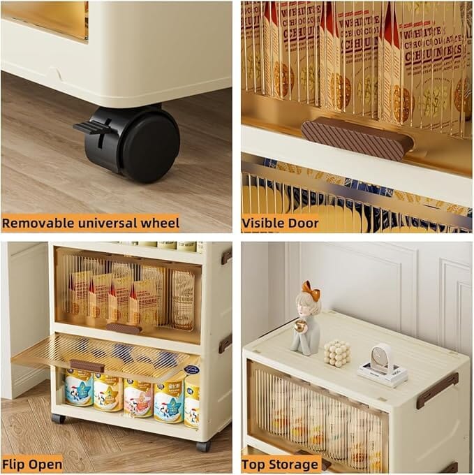6-Layer Flip Storage Organizer Box – Rolling, Front-Door Design Great Happy IN 