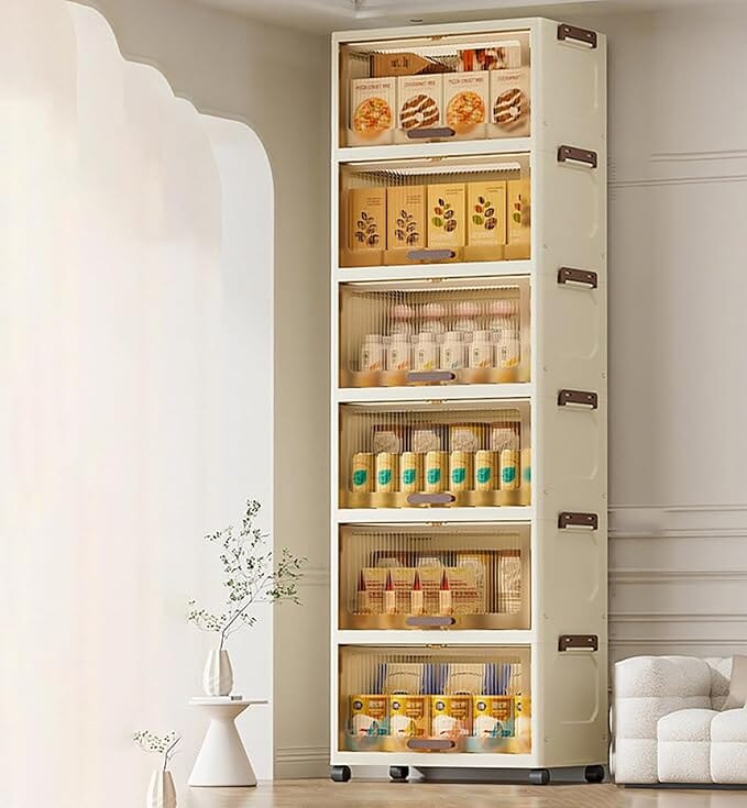 6-Layer Flip Storage Organizer Box – Rolling, Front-Door Design Great Happy IN 