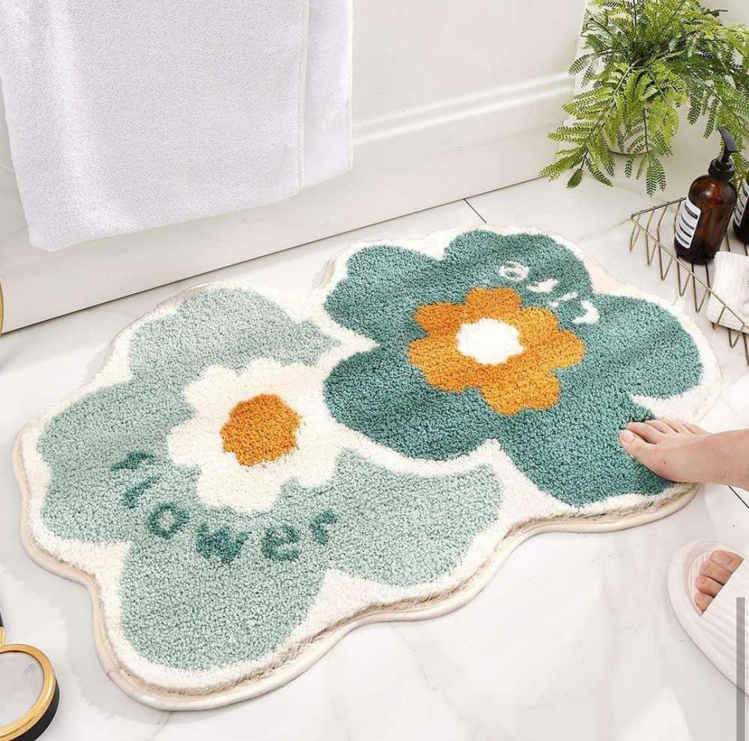 Soft Non-Slip Premium Bath Mat- 40 x 60 CM Great Happy IN Flower Pack of 1 