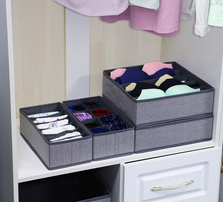 4-Pack Foldable Drawer Organizers – Socks, Bras, Ties & Scarves Great Happy IN 
