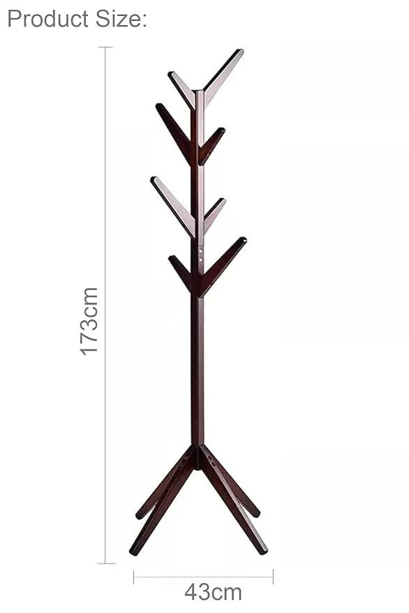 4-Tier Bamboo Coat Rack – Free-Standing Tree Stand with 8 Hooks Great Happy IN 