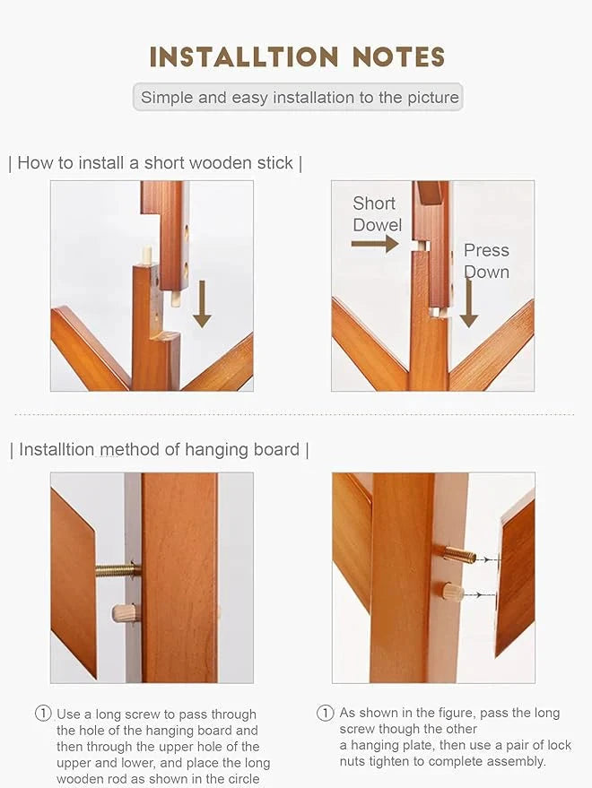 4-Tier Bamboo Coat Rack – Free-Standing Tree Stand with 8 Hooks Great Happy IN 