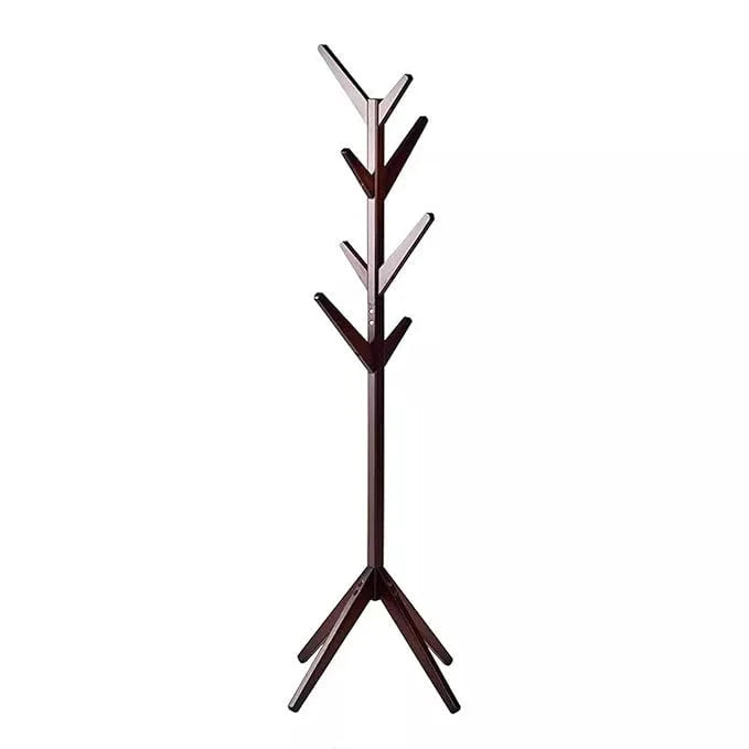 4-Tier Bamboo Coat Rack – Free-Standing Tree Stand with 8 Hooks Great Happy IN 