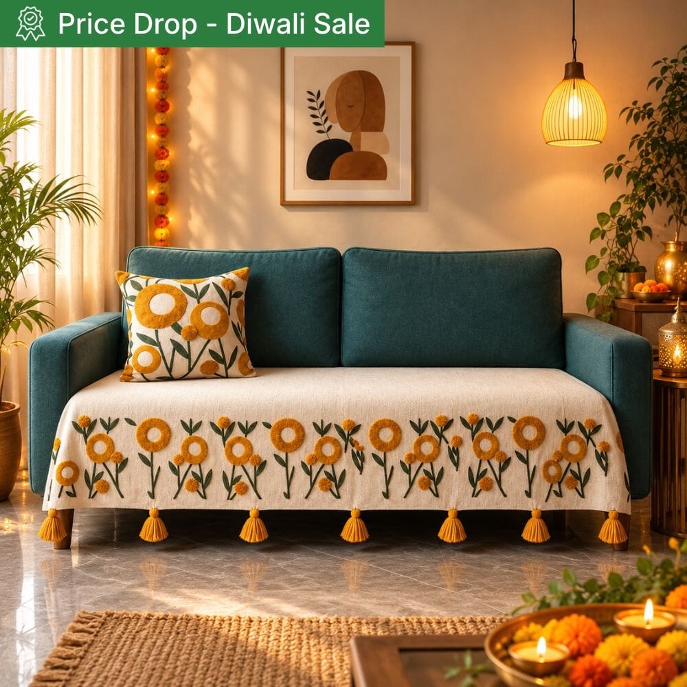 Premium Jute Look Cotton Sofa Cover jute sofa cover Great Happy IN 