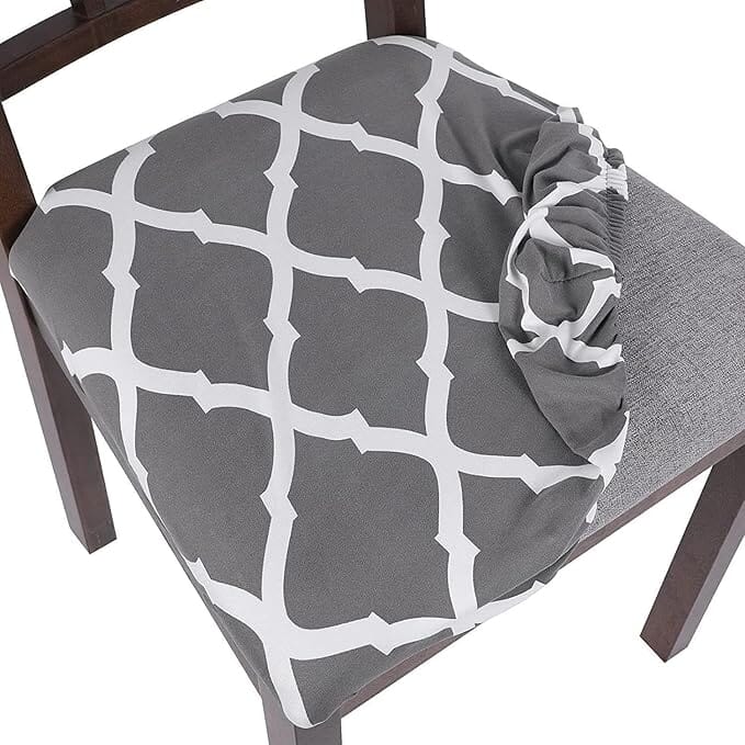 Spandex Stretch Chair Seat Covers Great Happy IN Grey Diamond 