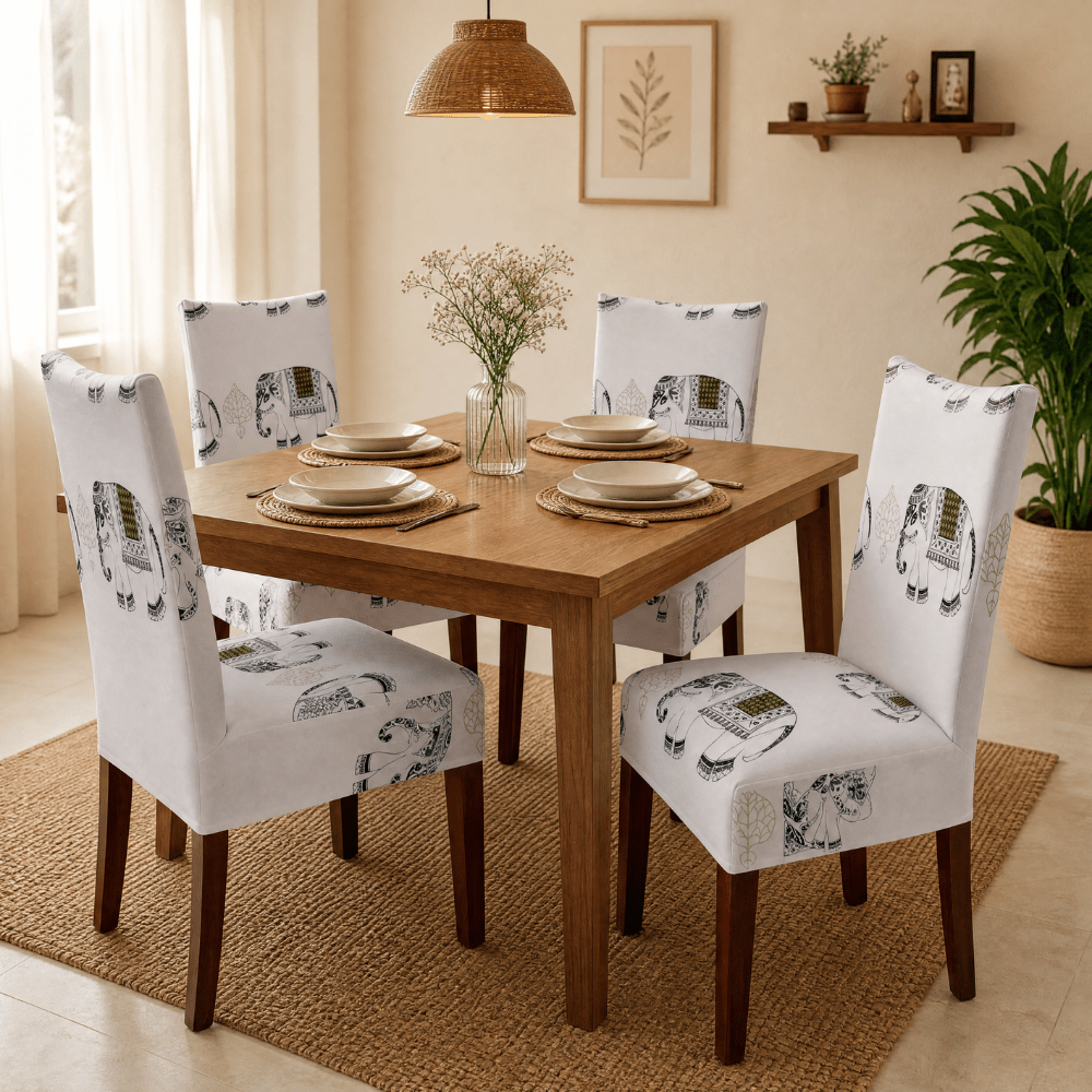 Grey Elephant Premium Chair Cover - Stretchable & Elastic Fitted Great Happy IN 2 PCS - ₹799 