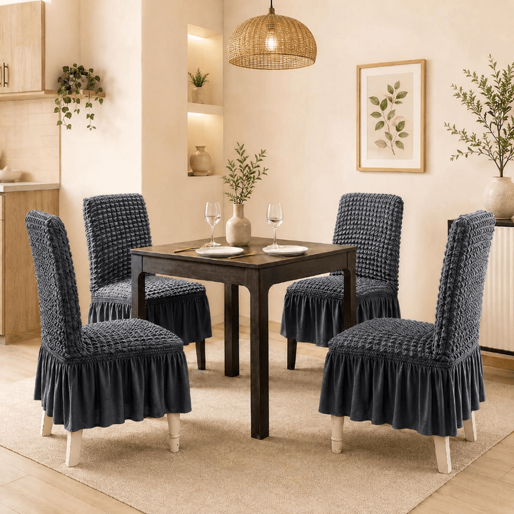 Bubble Frill Chair Cover- Stretchable & Elastic Fitted