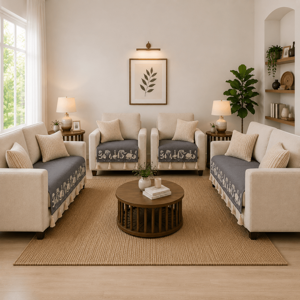 Jute Cotton Sofa Cover jute sofa cover Great Happy IN 