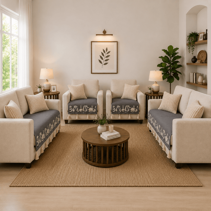 Jute Cotton Sofa Cover jute sofa cover Great Happy IN 