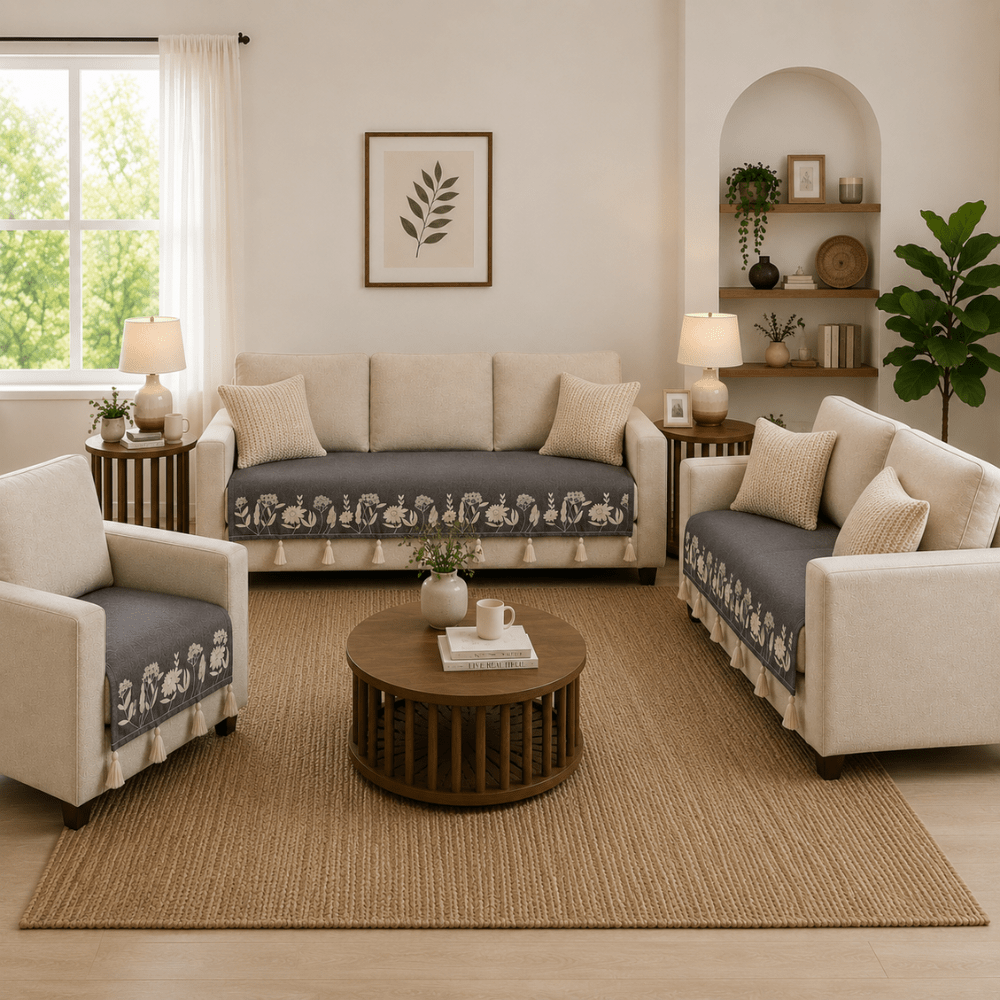 Jute Cotton Sofa Cover jute sofa cover Great Happy IN 