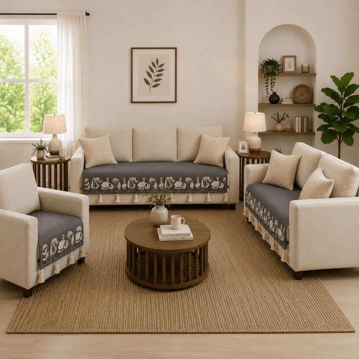 Jute Cotton Sofa Cover jute sofa cover Great Happy IN 