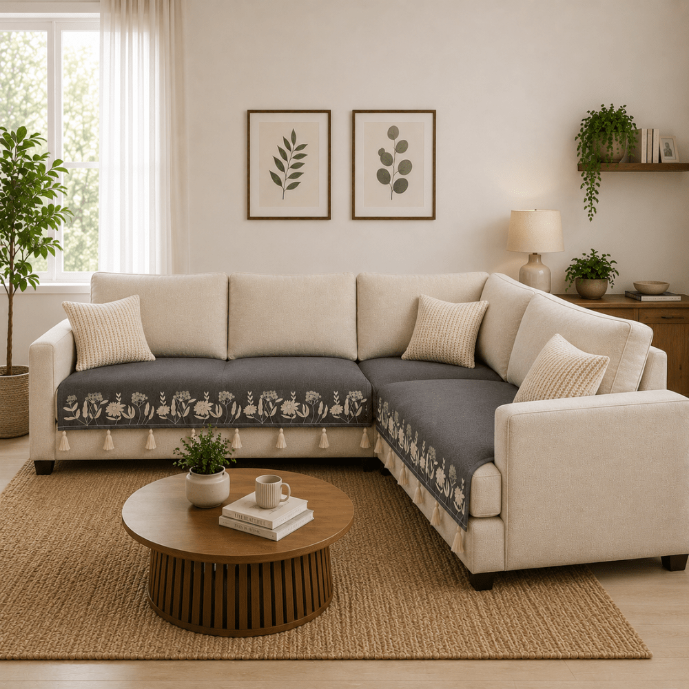 Jute Cotton Sofa Cover jute sofa cover Great Happy IN 