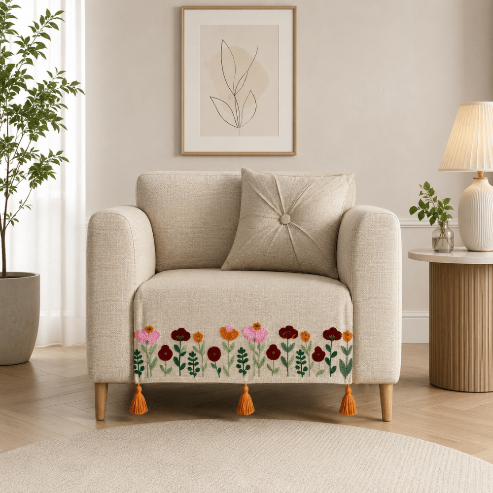 Jute Cotton Sofa Cover jute sofa cover Great Happy IN Gulistan 1 Seater 